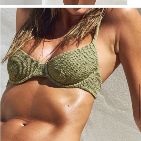 Somerfield Swim Other - SomerFields Swim Olive Green Knit Bikini Top, Sz XS